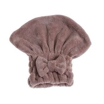 Πετσέτες Μπάνιου Καπάκι ντους Πιο απλό καπάκι για στεγνά μαλλιά Coral Velvet Dry Hair Cap Creative Bow Bow Σαμπουάν για τα μαλλιά Καπάκι μπάνιου Χονδρική