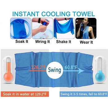 Mosodo Sport Cooling Towel Microfiber Instant Cool Ice Πετσέτες προσώπου για γυμναστήριο κολύμβηση γιόγκα τρέξιμο 30x100cm Πετσέτες ιδρώτα που στεγνώνουν γρήγορα