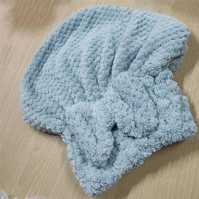 Luxus Waffle Bowknot Hajsapka Vastag Puha Mikroszálas Miraculous Gyorsan Száraz Törölközők Felszívódás Fürdőszoba Szauna Spa Haj Turbán