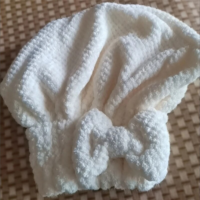 Luxus Waffle Bowknot Hajsapka Vastag Puha Mikroszálas Miraculous Gyorsan Száraz Törölközők Felszívódás Fürdőszoba Szauna Spa Haj Turbán