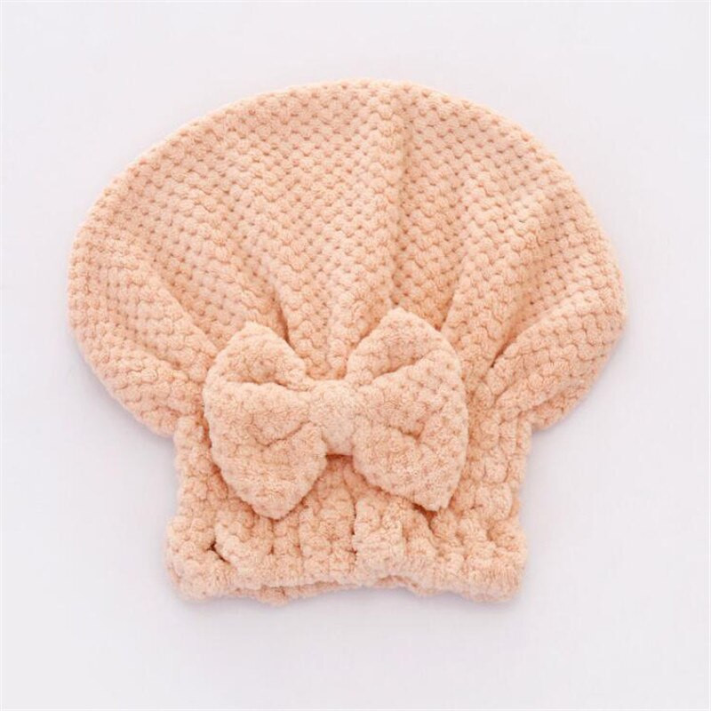 Luxus Waffle Bowknot Hajsapka Vastag Puha Mikroszálas Miraculous Gyorsan Száraz Törölközők Felszívódás Fürdőszoba Szauna Spa Haj Turbán