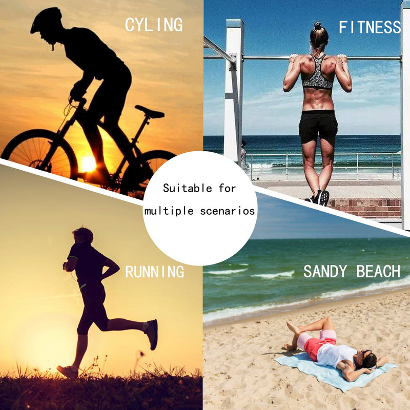 Greitai džiūstantis sportinis rankšluostis, nešiojamas vandenį sugeriantis ir prakaitą sugeriantis rankšluostis dvipusis vilnos plaukimo rankšluostis paplūdimio vonios rankšluostis