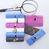 Medvilninis Siuvinėjimas Sportinis Rankšluostis Minkštas Sugeriantis Joga Gym Camping Golf Fitness Prakaito Rankšluostis Sportinis Animacinis Rankšluostis 25*110cm