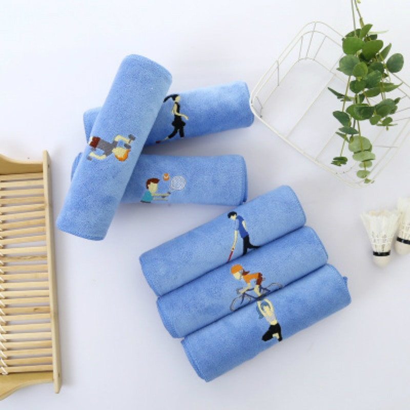 Medvilninis Siuvinėjimas Sportinis Rankšluostis Minkštas Sugeriantis Joga Gym Camping Golf Fitness Prakaito Rankšluostis Sportinis Animacinis Rankšluostis 25*110cm