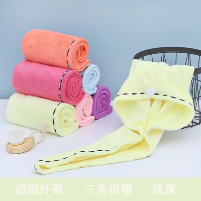 Coral alb, catifea, păr uscat, prosop de baie, microfibră, cu uscare rapidă, turban, super absorbant, pentru șapcă de păr pentru femei, cu buton, îngroșare.