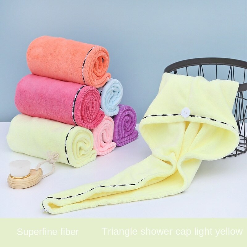 Coral alb, catifea, păr uscat, prosop de baie, microfibră, cu uscare rapidă, turban, super absorbant, pentru șapcă de păr pentru femei, cu buton, îngroșare.