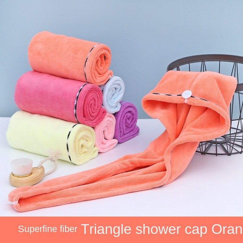 Coral alb, catifea, păr uscat, prosop de baie, microfibră, cu uscare rapidă, turban, super absorbant, pentru șapcă de păr pentru femei, cu buton, îngroșare.