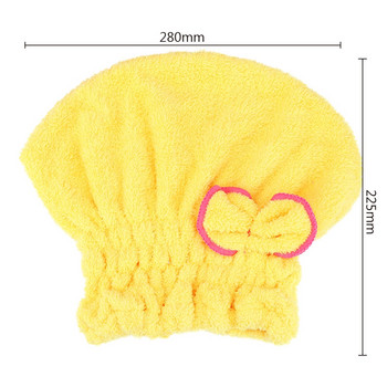Πετσέτες τυλιγμένες 5 χρωμάτων Microfiber Στεγνώνουν γρήγορα καπέλο μαλλιών Αξεσουάρ μπάνιου Καπέλα μπάνιου