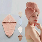 Дамска коса Бързосъхнеща микрофибърна кърпа за баня Тюрбан възел Twist Loop Wrap Шапка Капачка за баня Аксесоари за баня