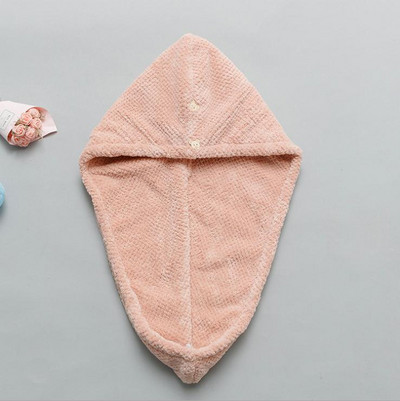 Дамска коса Бързосъхнеща микрофибърна кърпа за баня Тюрбан възел Twist Loop Wrap Шапка Капачка за баня Аксесоари за баня