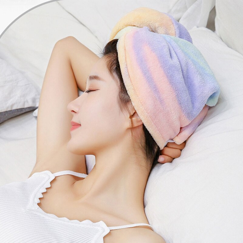 Moteriški plaukai greitai džiūstantys mikropluošto vonios SPA rankšluosčiai, turbano mazgas, susukamas kilpas, apvyniojamas kepuraitės, skirtos vonios vonios reikmenims