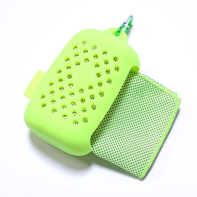 Спортна хавлиена кърпа 30*100 см. Устойчива, незабавно охлаждаща хавлиена кърпа за лице, облекчаваща топлината, охлаждаща, ледено студена кърпа за многократна употреба със силиконов калъф