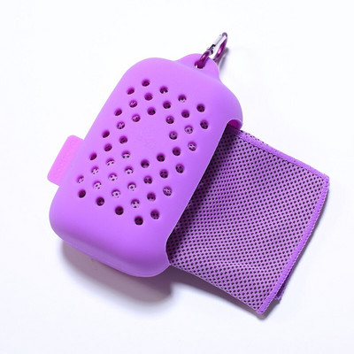 Спортна хавлиена кърпа 30*100 см. Устойчива, незабавно охлаждаща хавлиена кърпа за лице, облекчаваща топлината, охлаждаща, ледено студена кърпа за многократна употреба със силиконов калъф