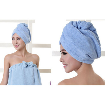 Lady Turban Microfiber Fabric Thickening Dry Hair Πετσέτα Σούπερ απορροφητικό που στεγνώνει γρήγορα Πετσέτα ντους Καπάκι μπάνιου