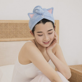 Πετσέτες Μπάνιου Μικροΐνες Στερεά Γρήγορα Στεγνώνουν Καπέλο Μαλλιά Σπίτι Υφασμάτινη Πετσέτα Χαριτωμένα κινούμενα σχέδια Κέντημα πετσέτα μαλλιών