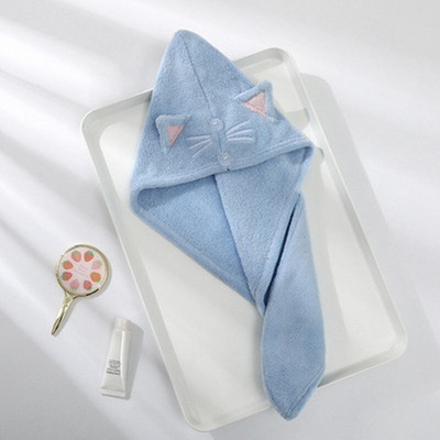 Prosoape de baie Microfibră solidă Pălărie de păr uscată rapid Textil de casă Prosop drăguț cu broderie de desene animate Prosop de păr