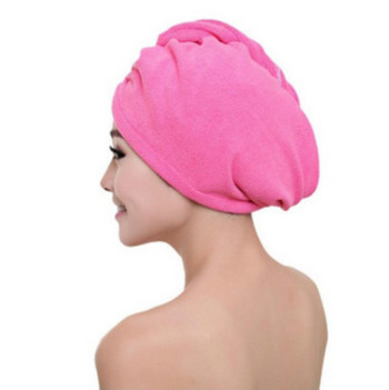 Coral Velvet Dry Hair Πετσέτα μπάνιου Μικροΐνες Quick Drying Turban Super Absorbent Γυναικεία Καπέλα Μαλλιών Περιτύλιγμα με κουμπί Πύκνω