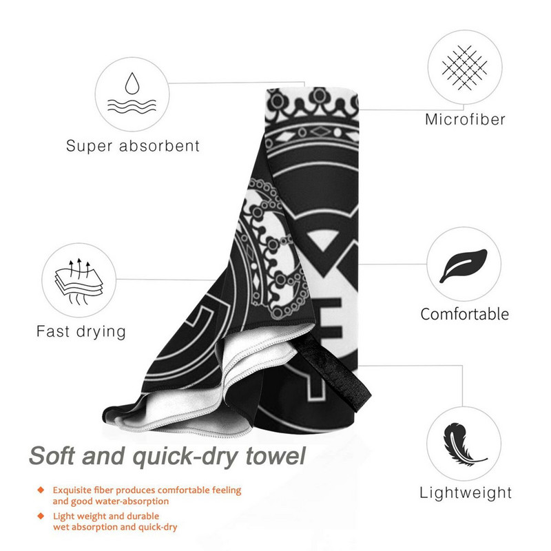 Shield Quick Dry Towel Gym Sports Bath Portable Eden Hazard Karim Benzema Sergio Ramos Vinicius Rodrygo Odegaard Marcelo Vieira