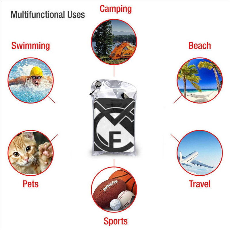 Shield Quick Dry Towel Gym Sports Bath Portable Eden Hazard Karim Benzema Sergio Ramos Vinicius Rodrygo Odegaard Marcelo Vieira