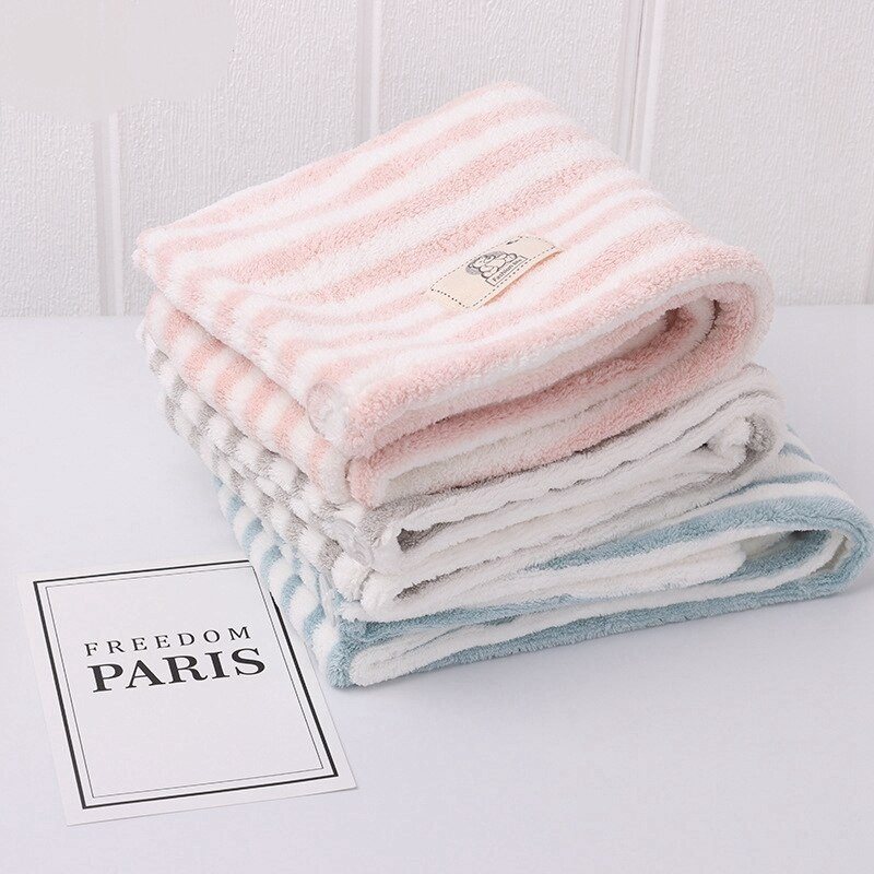 Női sapka törölköző mikroszálas geometrikus csíkos szárító haj nedvszívó, gyorsan száradó fürdőszobai felnőtt zuhany sapka becsomagolt törölköző 25x65cm