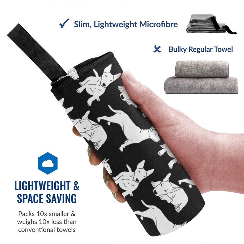 Модел на бултериер Бързосъхнеща кърпа Фитнес зала Спортна баня Преносима Respol Racing Мека абсорбираща потта Бързосъхнеща джобна Удобна