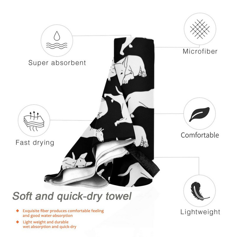 Модел на бултериер Бързосъхнеща кърпа Фитнес зала Спортна баня Преносима Respol Racing Мека абсорбираща потта Бързосъхнеща джобна Удобна