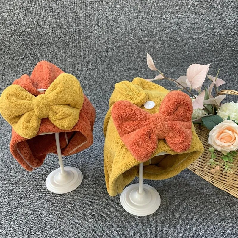 Moda drăguț prosoape bowknot capac de păr miraculos din microfibră pentru femei spa saună baie adulți prosop de păr cu uscare rapidă textile de casă