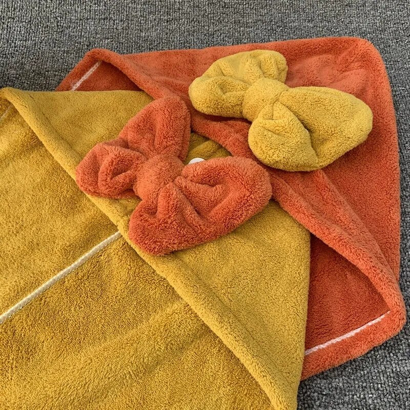 Moda drăguț prosoape bowknot capac de păr miraculos din microfibră pentru femei spa saună baie adulți prosop de păr cu uscare rapidă textile de casă