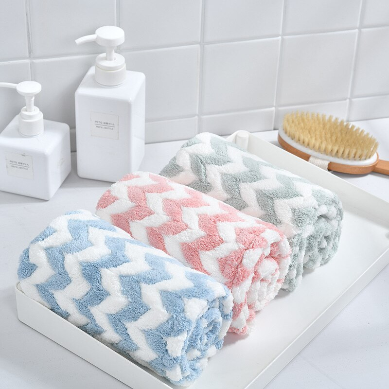 Prosop de păr din microfibră, prosop de uscare a părului cu turban, lână de coral moale, super absorbantă, anti încrețire, pentru baie