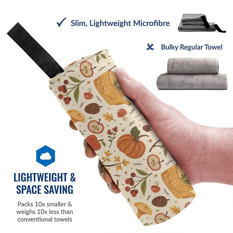 Есенни мечти Бързосъхнеща кърпа Фитнес зала Спортна баня Преносима ботаническа Природа Гора Есен Есенни тикви Гъби Листа Уютен