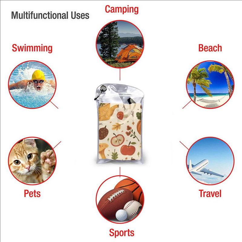 Есенни мечти Бързосъхнеща кърпа Фитнес зала Спортна баня Преносима ботаническа Природа Гора Есен Есенни тикви Гъби Листа Уютен