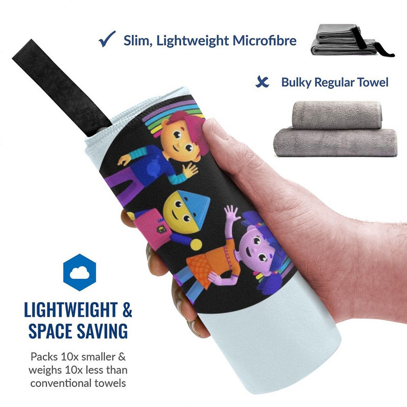 Charlie's Colorforms City: Legjobb barátok, Piros, Charlie és Violet Gyorsszáraz Törölköző Tornaterem Hordozható Sportfürdő