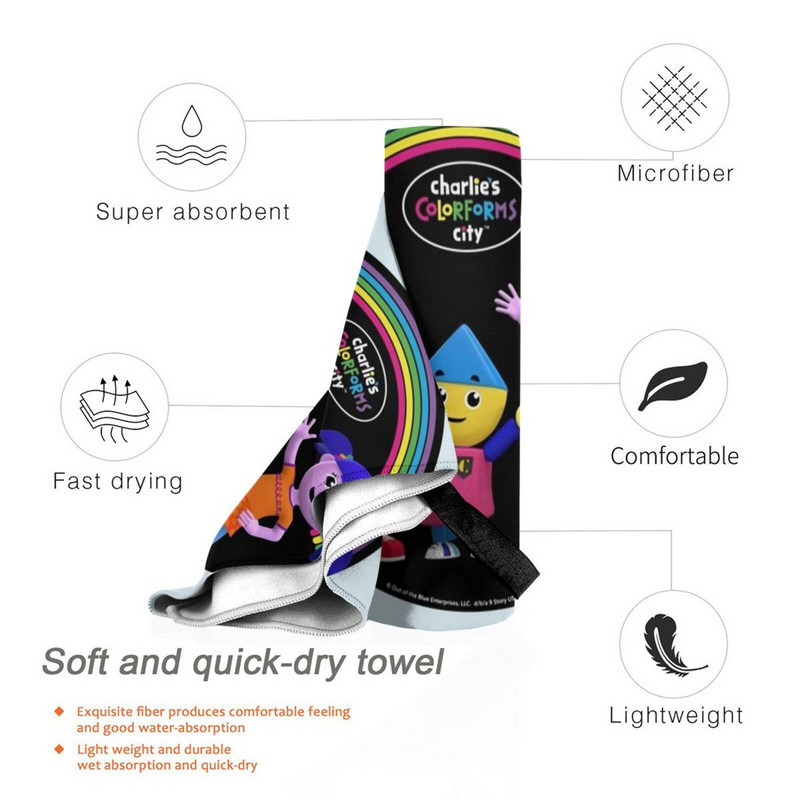 Charlie's Colorforms City: Legjobb barátok, Piros, Charlie és Violet Gyorsszáraz Törölköző Tornaterem Hordozható Sportfürdő