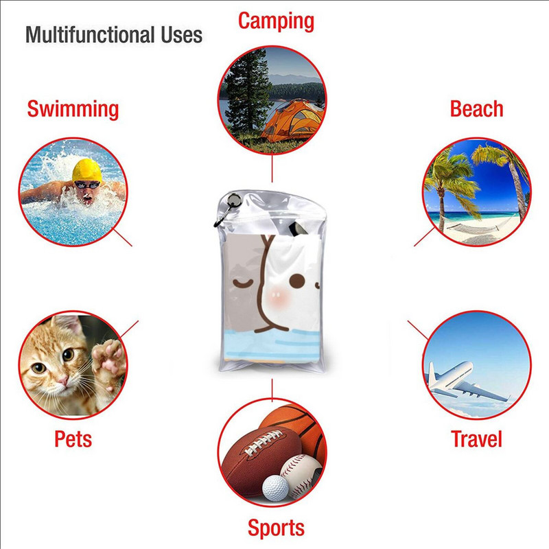 Праскова и Гома Мочи Къпане Бързосъхнеща кърпа Фитнес зала Спортна баня Преносима Праскова Котка Мочи Коте Сладко Романтично Кавайно Гадже