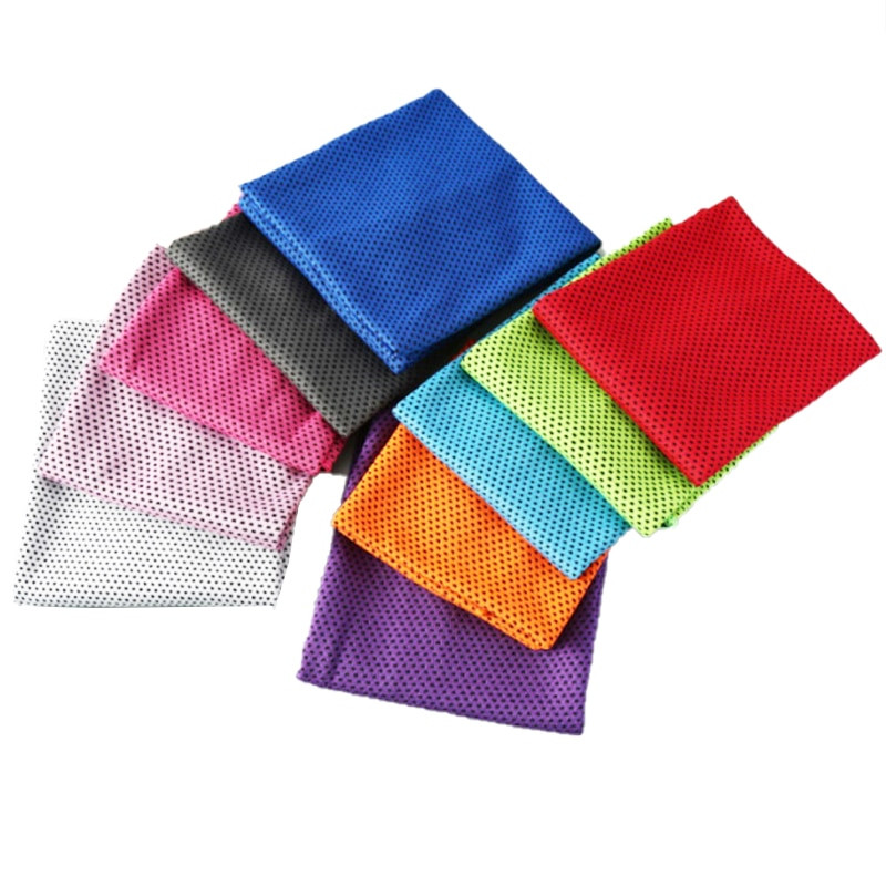 Лятна студена кърпа Найлонова охлаждаща Бързо охлаждаща кърпа за упражнения Абсорбираща пот ледена копринена кърпа Студена фитнес кърпа