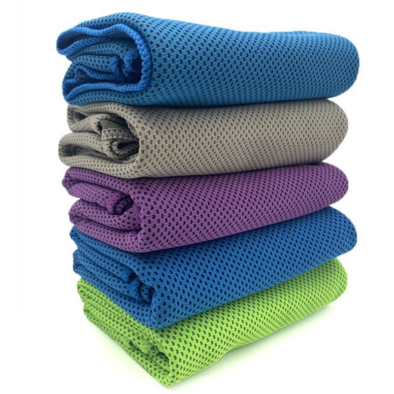 Лятна студена кърпа Найлонова охлаждаща Бързо охлаждаща кърпа за упражнения Абсорбираща пот ледена копринена кърпа Студена фитнес кърпа