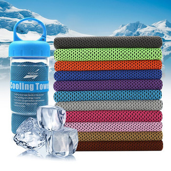 Ζεστή πετσέτα ψύξης πάγου στιγμιαία με μπουκάλι πετσέτας για ποδηλασία τρέξιμο τζόκινγκ γυμναστήριο υπαίθριων αθλημάτων Heat Relief Επαναχρησιμοποιήσιμη δροσερή πετσέτα