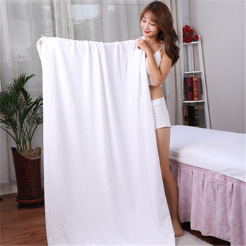 Голяма супер дебела 150x200 см микрофибърна кърпа за баня, супер мека, супер абсорбираща и бързосъхнеща, бяла кърпа