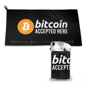 Bitcoin (Btc) itt elfogadva Kriptovaluta Gyorsszáraz Törölköző Tornaterem Sportfürdő Hordozható Crpyto Shiba Army Blockchain Forever Love