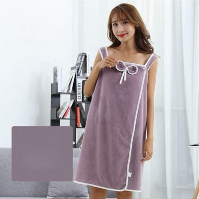 Fusta din catifea coral, 1 bucă, poate purta prosop de baie, stil cu fundă de buzunar, bricolaj, pentru adulți, pentru femei, pentru a preveni pierderea luminii. Închidere cu snap