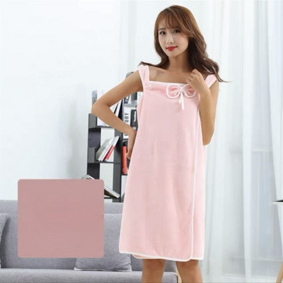 Fusta din catifea coral, 1 bucă, poate purta prosop de baie, stil cu fundă de buzunar, bricolaj, pentru adulți, pentru femei, pentru a preveni pierderea luminii. Închidere cu snap