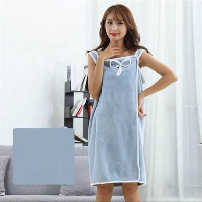 Fusta din catifea coral, 1 bucă, poate purta prosop de baie, stil cu fundă de buzunar, bricolaj, pentru adulți, pentru femei, pentru a preveni pierderea luminii. Închidere cu snap