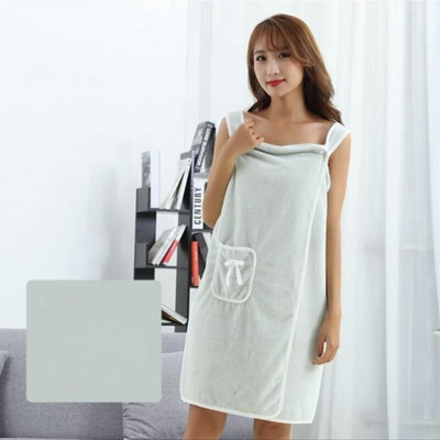 Fusta din catifea coral, 1 bucă, poate purta prosop de baie, stil cu fundă de buzunar, bricolaj, pentru adulți, pentru femei, pentru a preveni pierderea luminii. Închidere cu snap