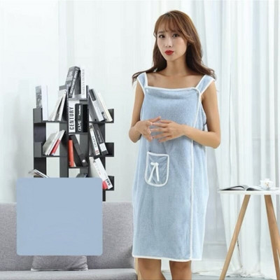 Fusta din catifea coral, 1 bucă, poate purta prosop de baie, stil cu fundă de buzunar, bricolaj, pentru adulți, pentru femei, pentru a preveni pierderea luminii. Închidere cu snap