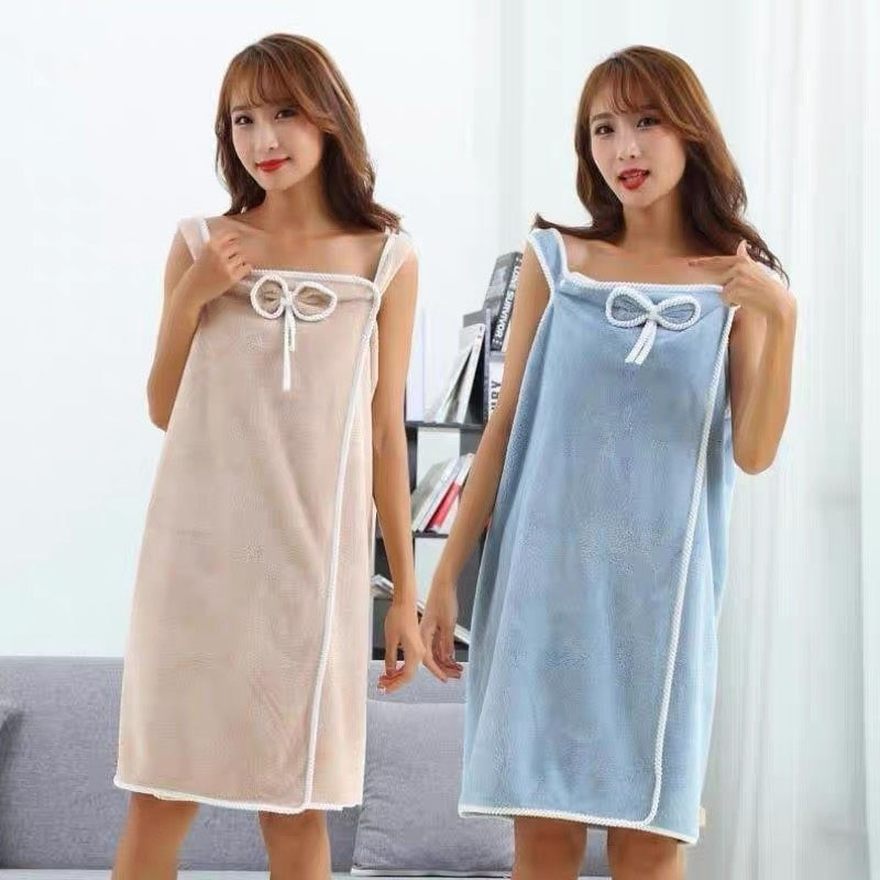 Fusta din catifea coral, 1 bucă, poate purta prosop de baie, stil cu fundă de buzunar, bricolaj, pentru adulți, pentru femei, pentru a preveni pierderea luminii. Închidere cu snap