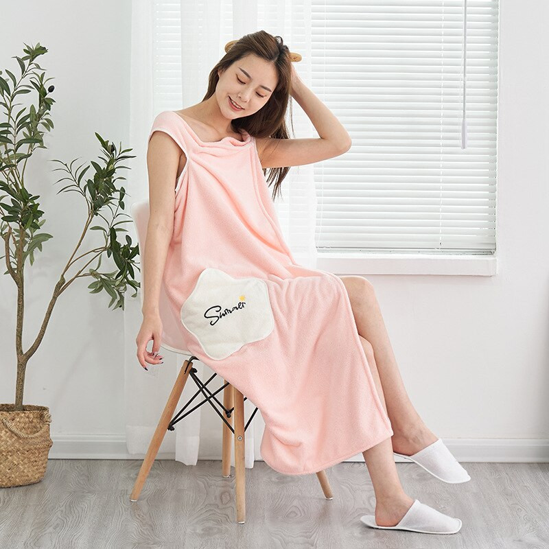 Halat de baie din microfibră purtabil femeie duș prosop moale de baie pentru adulți pentru textile de casă prosoape de baie și saună baie