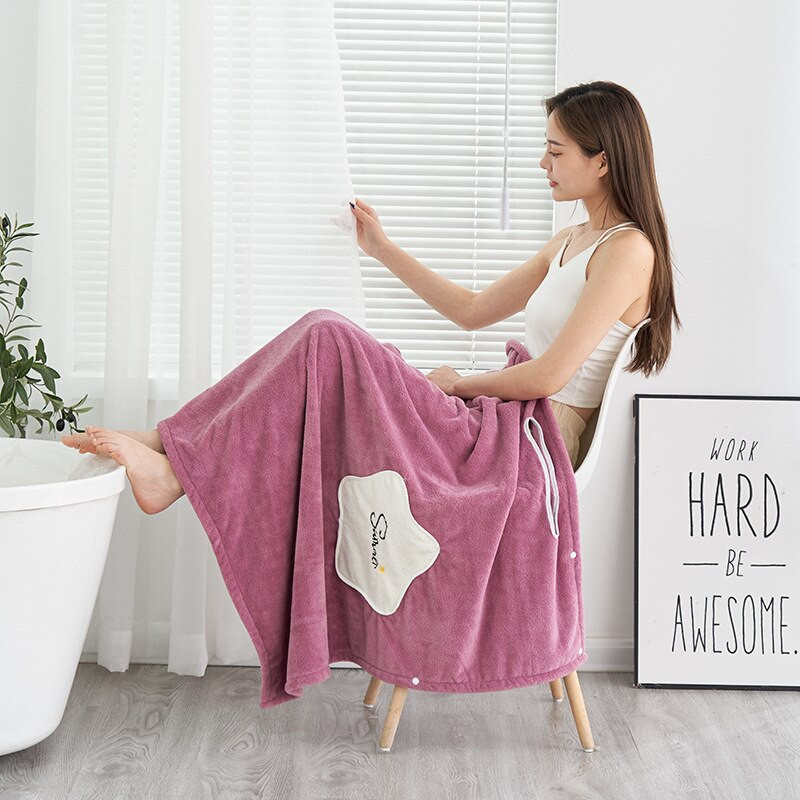 Halat de baie din microfibră purtabil femeie duș prosop moale de baie pentru adulți pentru textile de casă prosoape de baie și saună baie