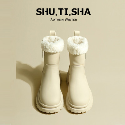 Cizme casual de damă cu căptușeală din puf