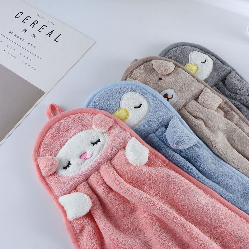 Prosoape practice ultra groase pentru copii, animale drăguțe din desene animate, prosoape de mână absorbante din microfibră pentru bucătărie, baie