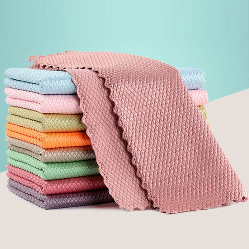 Hatékony mikroszálas halmérleg törlőkendő Zsírtalanító törlőrongy Szuper nedvszívó mosogató edény konyhai tisztítókendő